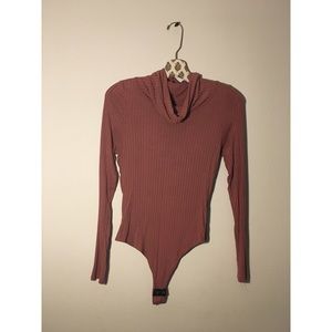 Long sleeve Ribbed cowl neck bodysuit
